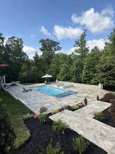 Backyard pool project after