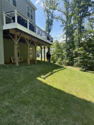 Deck and patio project before